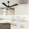 52" Ceiling Fan with Light Remote Control, 5 Blade Wood Home Fan with 3