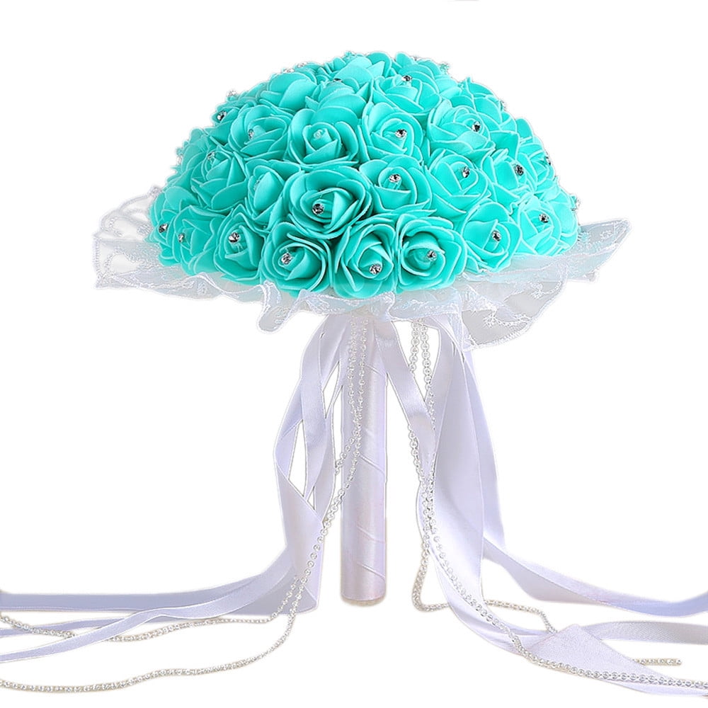 Jpgif Crystal Lace Roses Bridesmaid Wedding Bouquet Bridal Artificial