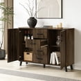 thumbnail image 6 of LuxenHome  47.2" W Accent Cabinet with Doors, Mid-Century Storage Cabinet for Living Room, Dining Room, Entryway, Dark Walnut, 6 of 7