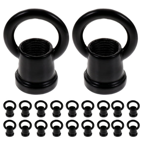 Hemoton 20 Pcs Fixtures Hinging Strong Ring Hanging Light Hook 1.3X2.9CM Black
