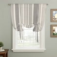 thumbnail image 2 of Farmhouse Stripe Balloon Curtains for Windows, Bedroom Curtains 54 Inch Length, Boho Country Vintage Grey Striped Tie Up Curtains Panels Thermal Insulated Bathroom Curtains Window 42"x54", 2 of 8