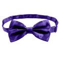 thumbnail image 3 of Hanerdun Mens Satin Bow Ties Pre-Tied Formal Wedding Party Adjustable Neck Neckties Dark Purple, 3 of 5