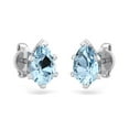 thumbnail image 5 of SuperJeweler 1 Carat Pear Shape Aquamarine Stud Earrings In Sterling Silver For Women, 5 of 6