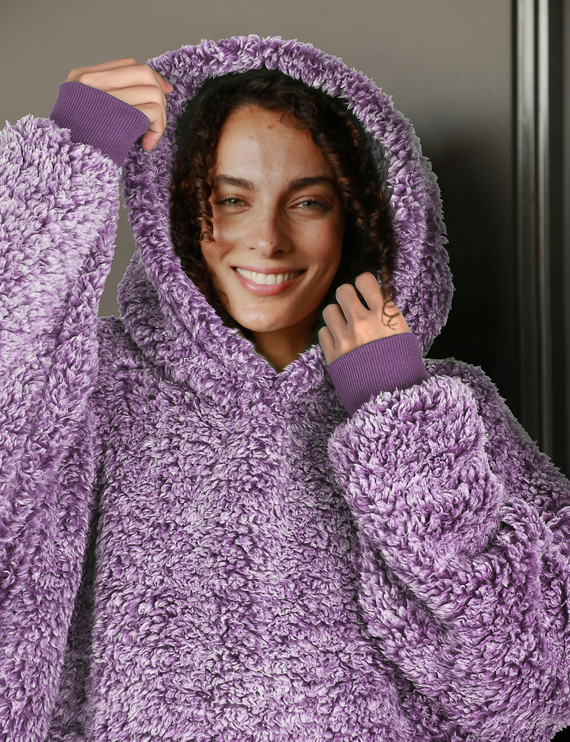 Catalonia Oversized Blanket Hoodie Sweatshirt, Wearable Sherpa Lounging Pullover for Adults Women Men