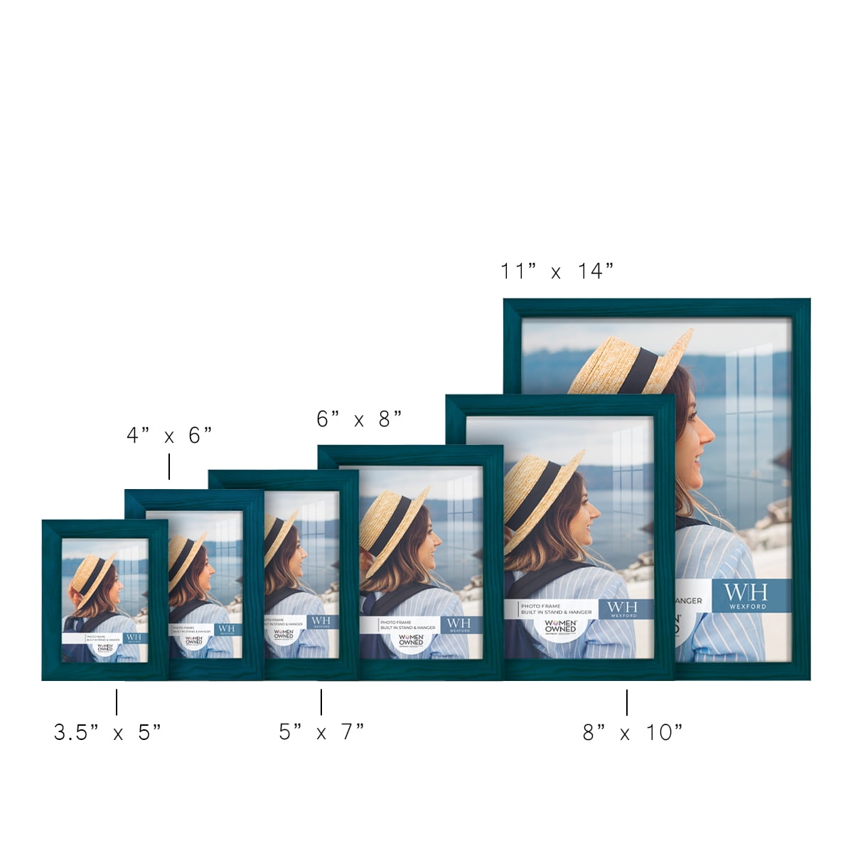 Woodgrain 3.5 in. x 5 in. Ocean Blue Picture Frame
