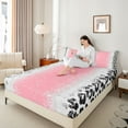 thumbnail image 4 of Homewish Animal Leopard Cheetah Print 4 Pieces Queen Sheet Sets For Teens Adults,Bling Glitter Ultra Soft Flat Sheet,Abstract Gradient Queen Fitted Sheet,Breathable Home Decor, 4 of 7