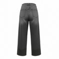 thumbnail image 6 of Zulora Women's High Waist Wide Leg Jeans Cuffed Hem Denim Pants Vintage Casual Straight Trousers for Spring Summer, 6 of 6