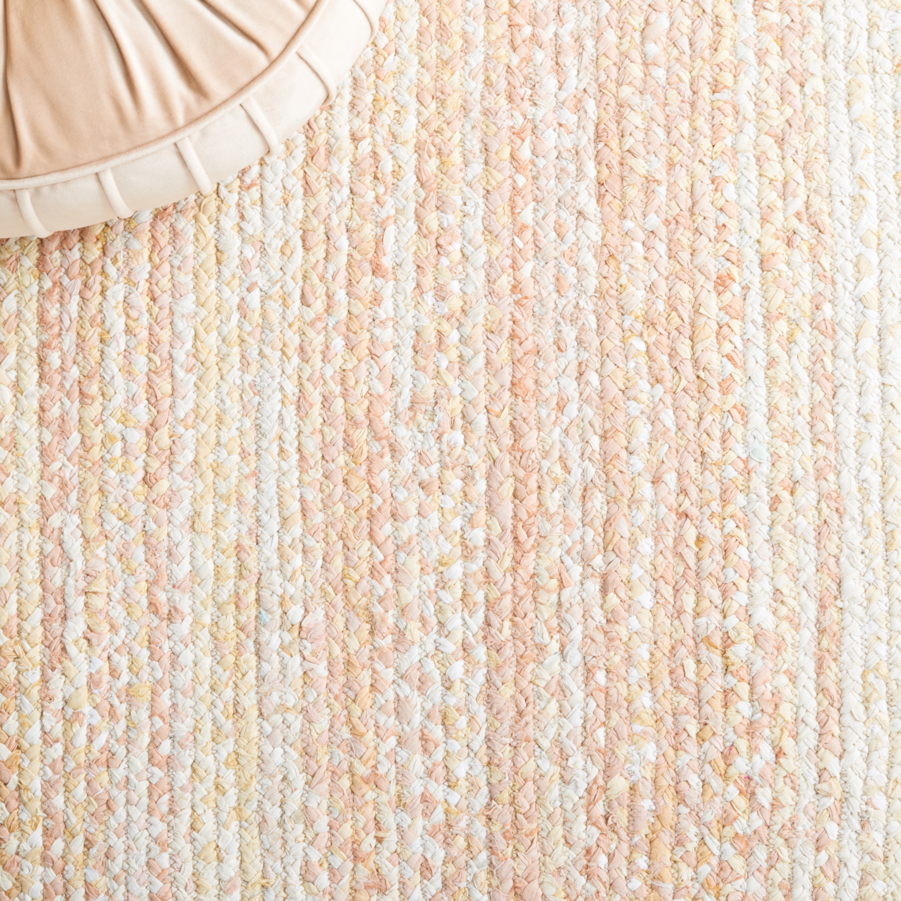 SAFAVIEH Braided Calvin Transitional Cotton Reversible Area Rug, Beige, 6' x 9' Oval