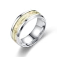 thumbnail image 2 of [Titanium Steel Couple Fashion Ring] Stainless Steel Titanium Steel Luminous Heartbeat Ring Female Men And Women Fashion Electrocardiogram Titanium Steel Couple Ring,Silvery7, 2 of 14