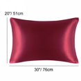 thumbnail image 2 of AUQ Satin Pillowcases for Skin Set of 2,Zipper Closure Burgundy Queen, 2 of 7
