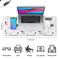 thumbnail image 5 of Long Mouse Pads for Desk,White Cow Moo Pattern Desk Mats on Top Of Desks, Desk Mouse Pad Extra Large with 3mm Non-Slip Base and Stitched Edge for Gaming,Office,Work,Home 31.5"x11.8", 5 of 6