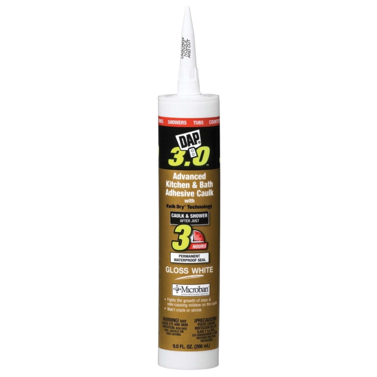 Dap Kwikseal Premium Kitchen & Bath Caulk 00790 12 Pack