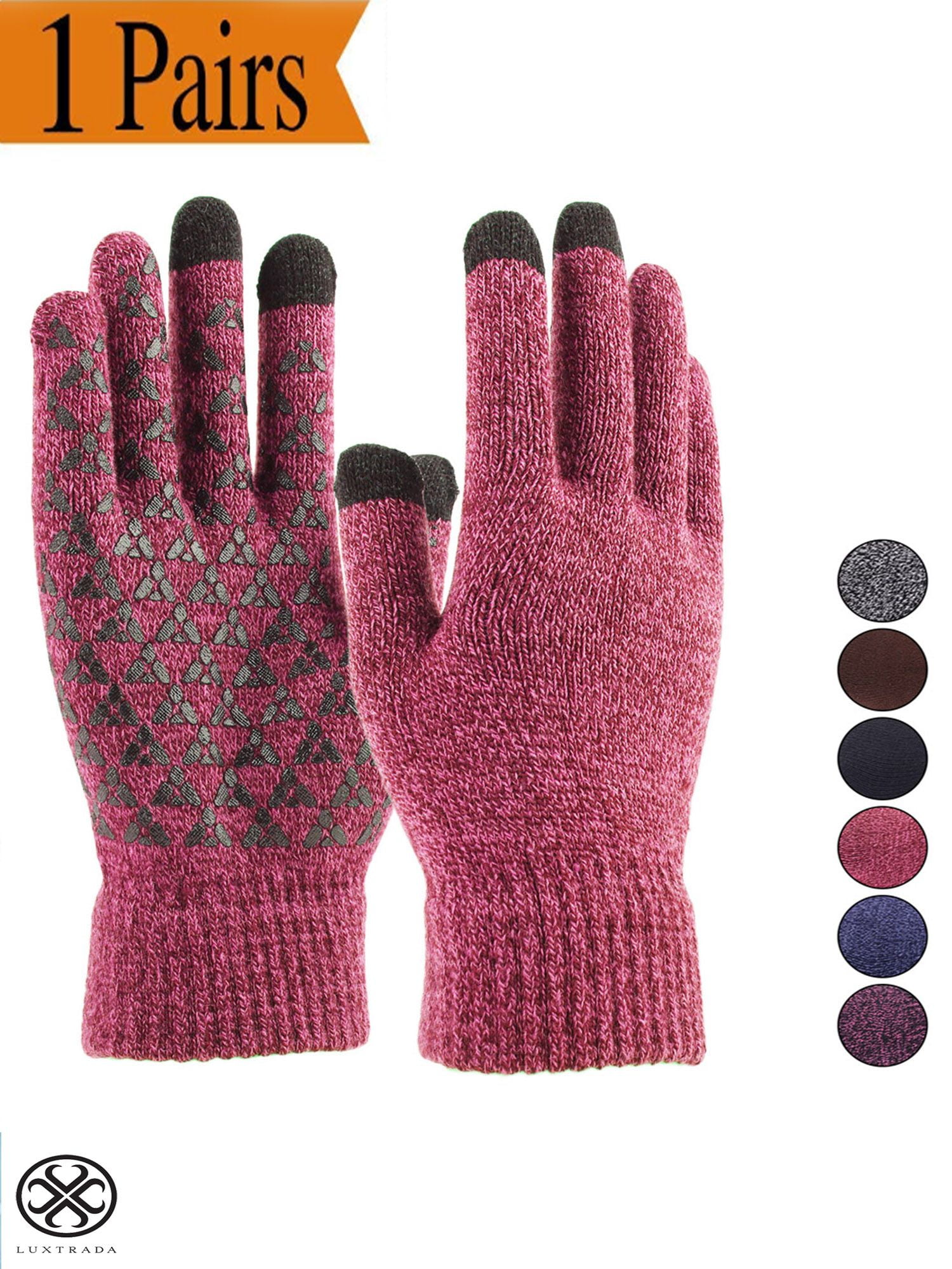 Men Magic Glove Winter Soft Knit One Size Warm Ski Hiking Casual Stretch Workout 