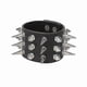 thumbnail image 4 of Pulsera de cuero negra, brazalete gótico, pulseras punk, para mujer, color negro 11, código de modelo 12453, negro 11, 4 of 5