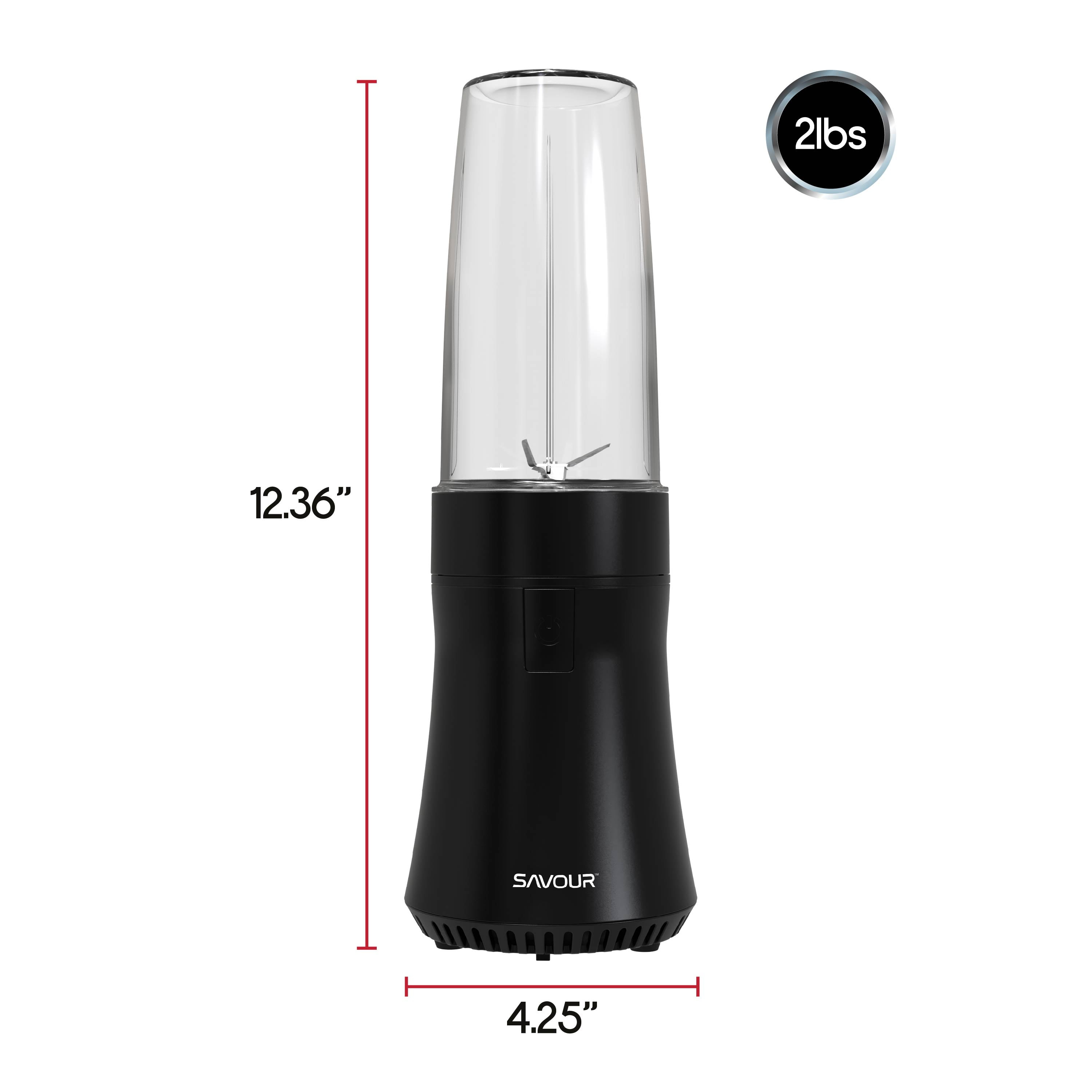Savour by Tzumi 300W Mini Smoothie Blender – 18oz. Countertop Mini Blender for Smoothies, Sauces, Cocktails and More