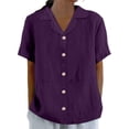 thumbnail image 1 of Blusa informal con botones y cuello de encaje para mujer: camisa elegante y versátil para el día a día, fácil de cuidar y lavable a máquina., 1 of 5