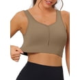 thumbnail image 5 of Unique Bargains Women's Sports Bra High Impact Workout Wirefree Padded Bras S Khaki, 5 of 6