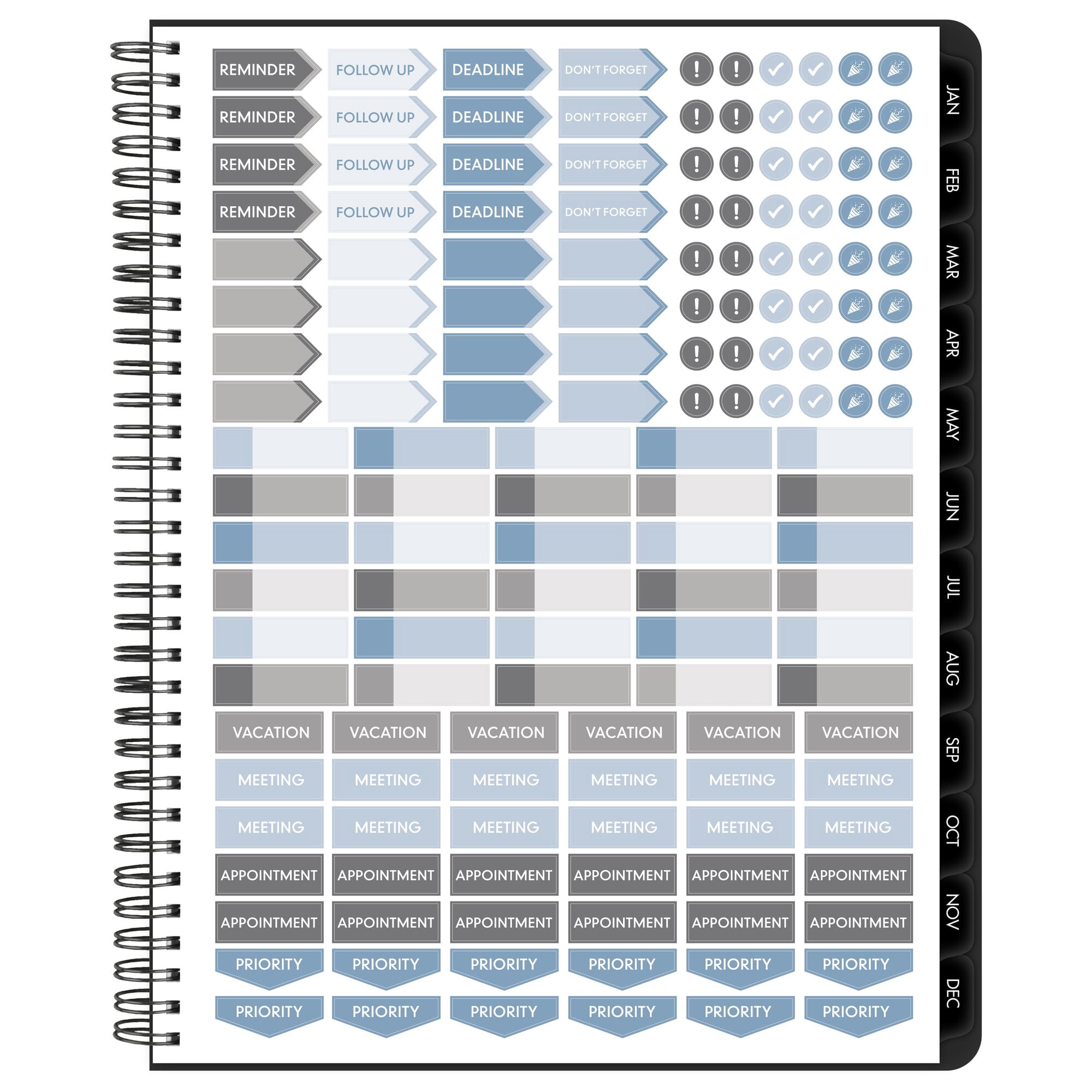 AT-A-GLANCE Contemporary Lite 2027 Weekly Monthly Planner Black Large 8 14 x 11