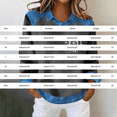 thumbnail image 3 of Endives Womens Sweatshirt Crown Shirt Long Sleeve Blouse Casual Lapel Denim Stitching Pullover Sweatshirt, 3 of 4
