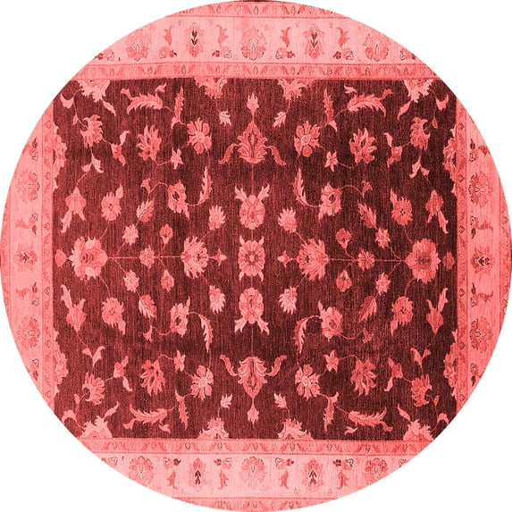 Ahgly Company Indoor Round Oriental Red Traditional Area Rugs, 4' Round