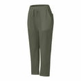 thumbnail image 6 of Yubnlvae Women's High Waist Wide Leg Cropped Pants with Pockets Green S, 6 of 7