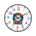 thumbnail image 4 of Reloj de pared infantil, 12", reloj educativo redondo multicolor silencioso para la enseñanza Estilo C, 4 of 9