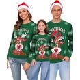 thumbnail image 1 of Marvmys Chandail de Noël Assorti pour la Famille Col Rond Rennes Flocons de Neige Chandail Tricoté Laid pour Hommes Femmes, 1 of 7