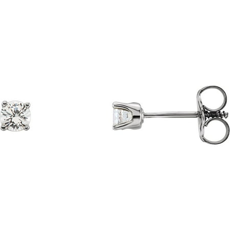 14K White Gold Imitation Diamond Stud Earrings for (Best Imitation Diamond Studs)