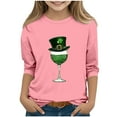 thumbnail image 2 of WQNVRNR Unisex Kids St. Patrick's Day Graphic Shirt- 3/4 Sleeve Casual Spring Tops Crew Neck Festive Shirt for Boys Girls Pink Size 7, 2 of 5