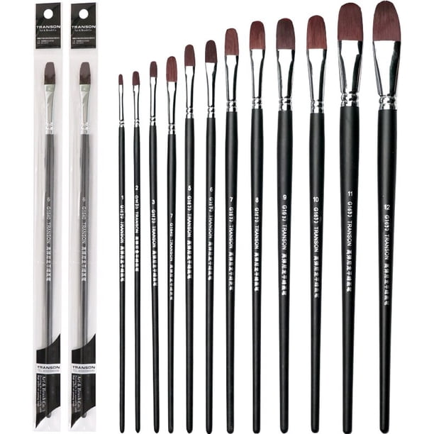 Nylon Hair Black Wooden Handle Paint Brushes Artistic Professional Watercolor Paint Brush For Acrylic Oil Painting Art Supplies He Qiyong unisex
