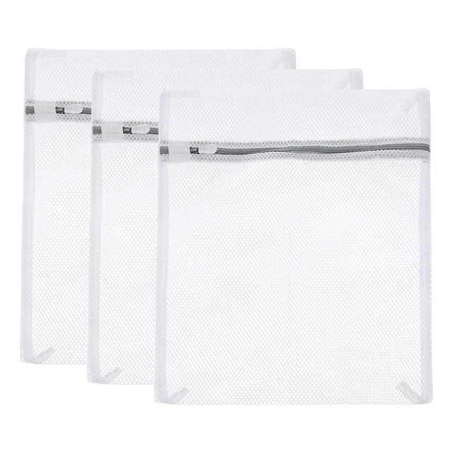 Malla Lavandería Bolsas, 3uds 11.8x15.7 Malla Lavado Bolsas Viaje Almacenamiento Organizar Bolsas con Cremallera para Ropa Delicada Lavandería Medias, Gris