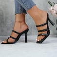 thumbnail image 5 of COM STAR Women’s High Heel Sandals Strappy Square Toe Stiletto Heels Open Toe Dress Shoes Adjustable Buckle Heels for Party Wedding Evenin, 5 of 9