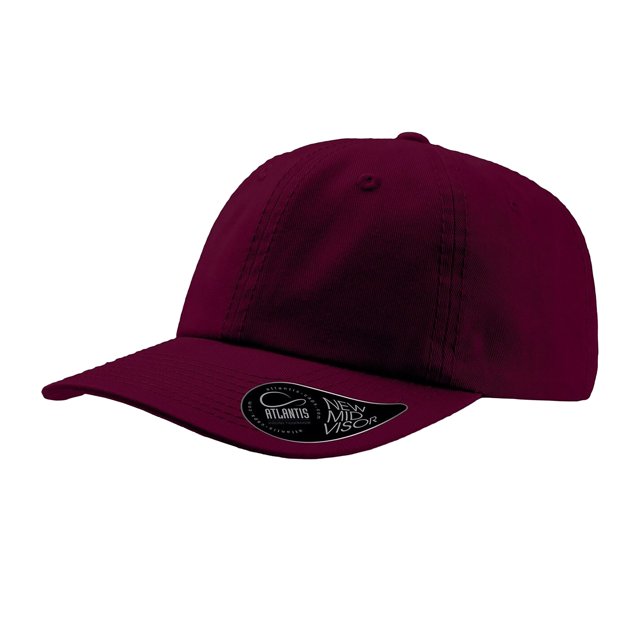 Atlantis - Gorra desestructurada de 6 paneles modelo Dad Hat (Burdeos)