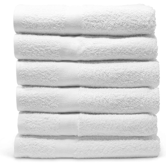 Pacific Linens Bath Towels Set - 22 x 44 inch 100% Cotton - Lightweight Thin Commercial, Bulk Towels, Pool, Spa, Gym, Home 6 White