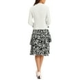 thumbnail image 3 of INSPIRE CHIC Women's Dress and Jacket 2 Piece Sets Chiffon Floral Sleeveless Dress and Contrast Panel Jacket XS White Black, 3 of 7