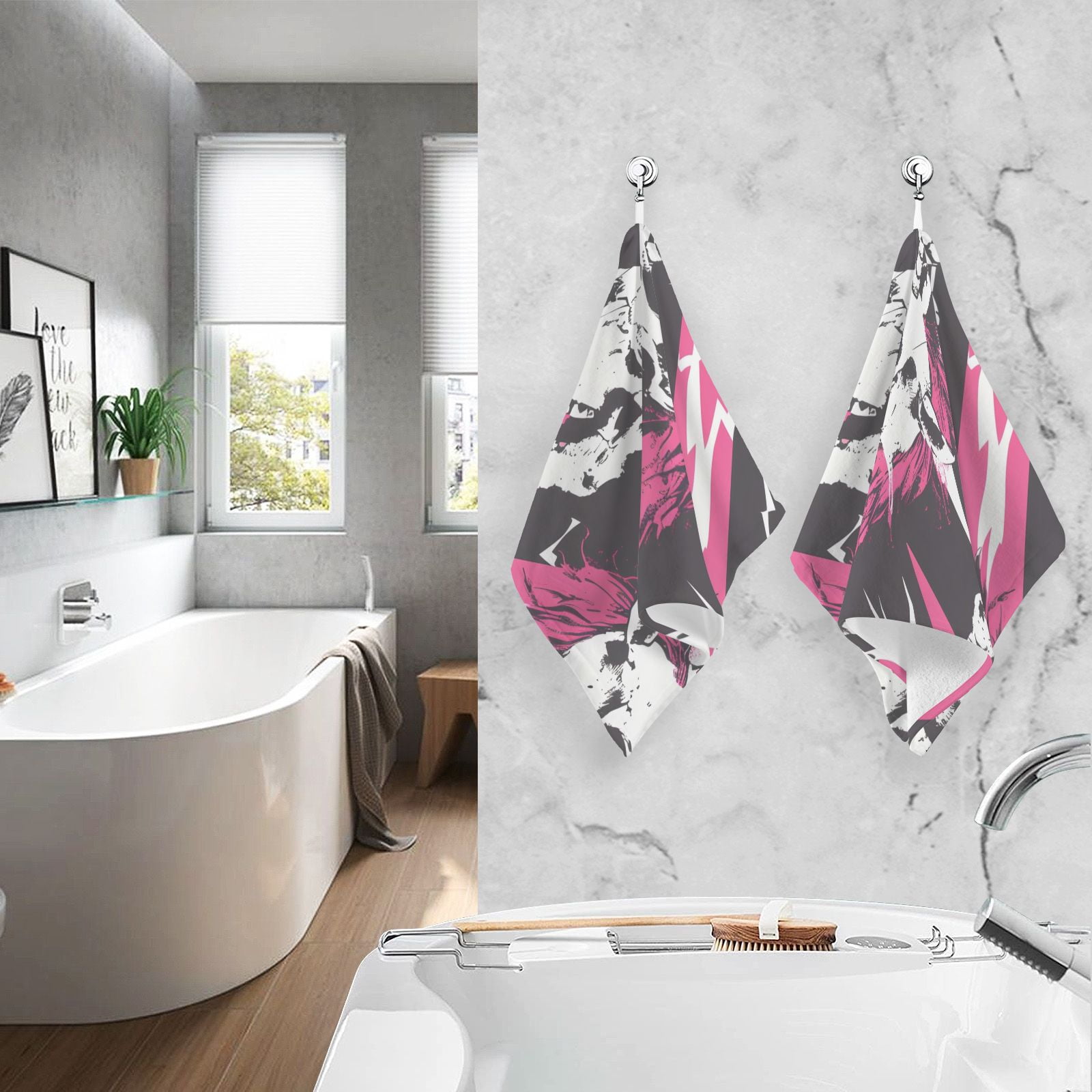 Unicorns Skeleton Hand Towels Cotton Bath Towels Large Face Towels Absorbent for Bathroom 2 Packs