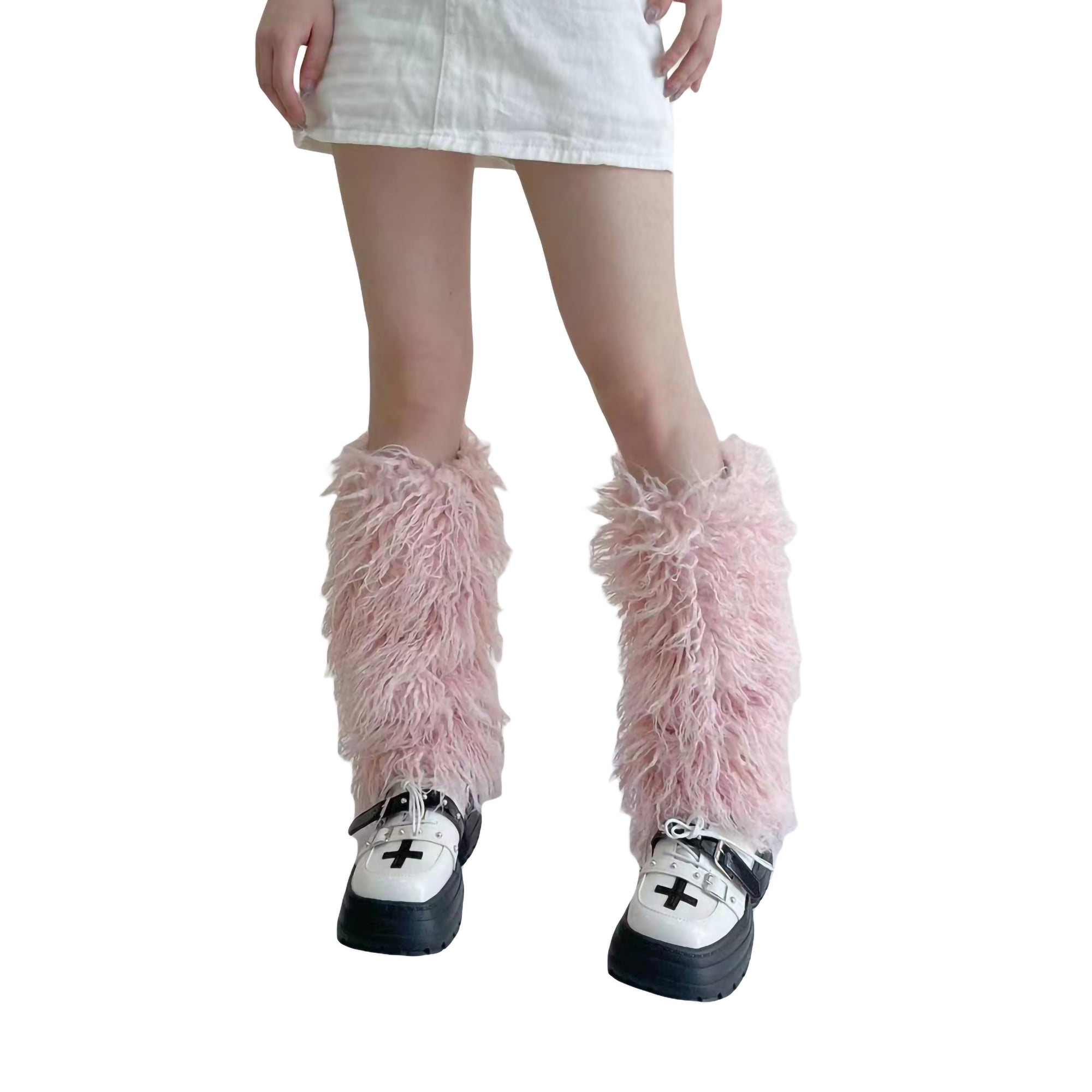 hirigin Women Girls Faux Fur Leg Warmers 80s 90s kawaii Winter Knit