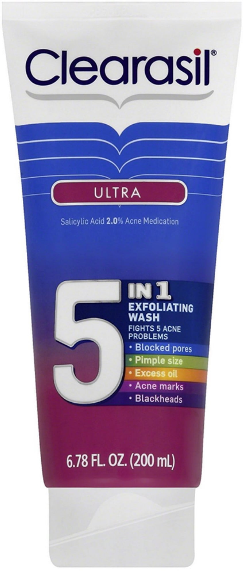 Clearasil Ultra 5in1 Exfoliating Acne Medication Wash 6.78 oz (Pack of 2)
