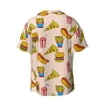 thumbnail image 2 of Wukai Hamburger Pizza Coke Men's Casual Short-Sleeve Button Down Shirt - Lightweight Summer Dress Shirt for Daily Wear-X-Large, 2 of 7