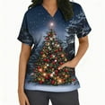 thumbnail image 2 of Wowcloth Women's Short Sleeve V-Neck Nursing Top with Christmas Print and Pocket for Healthcare, Christmas and Everyday Use, 2 of 7