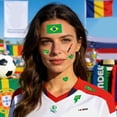 thumbnail image 5 of Tatuajes temporales de banderas de la Copa del Mundo para la cara, pegatinas para fiestas de fútbol 2026, banderas nacionales impermeables, fácil de aplicar, pack de 10, 5 of 5