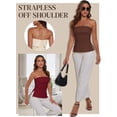 thumbnail image 5 of Strapless Tube Tops for Women Backless Going Out Bandeau Top Sexy Trendy Off Shoulder Side Split Summer Bustier Tops, 5 of 5