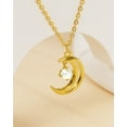 thumbnail image 5 of Moon Moonstone Necklace for Women, Sterling Silver Cats Eye Stone Gold Moon Pendant Neckalce Layered Necklace, Dainty Crescent Jewelry Graduation Birthday Christmas Gifts for Her Women Wife Mom, 5 of 11