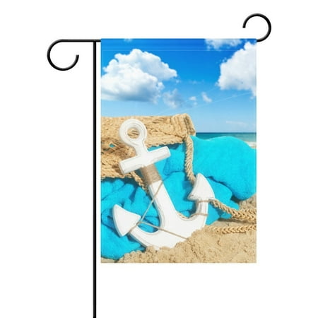 Outdoor Anchor Decor POPCreation Beaches Anchor Garden Flag Summer Ocean Sea Sunset 28x40 inches Outdoor Flag Home Party ()