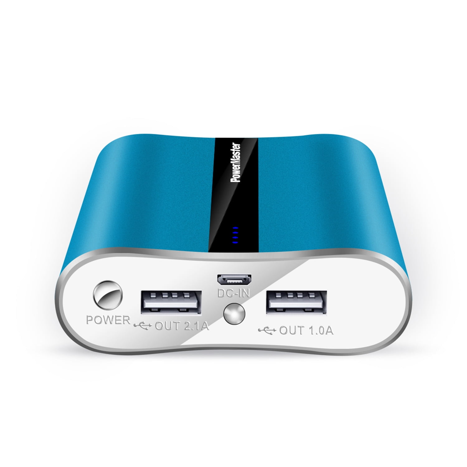 PowerMaster 12000mAh Portable Charger with Dual USB Ports Power Bank Blue