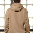 thumbnail image 3 of Elegant Comfort Sherpa-Lined Fleece Cotton Men's Hoodie, Soft & Breathable Midweight Pullover Sweatshirt, Casual Hooded Sweatshirt for Men,XX-Large, Taupe, 3 of 5
