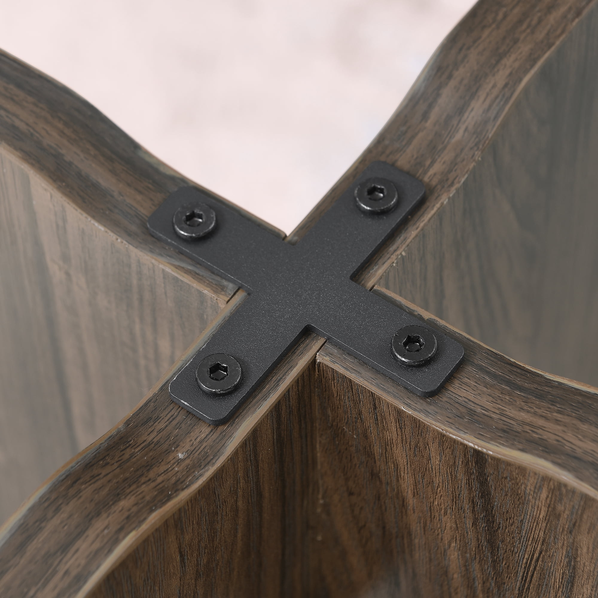 Round Coffee Table,Nordic Style Solid Wood Coffee Table with Wood Leg,Natural Walnut