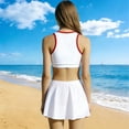 thumbnail image 5 of Cowsor 7-13 Years Girls Three Piece Skirted Tankini Swimsuit Set Modest Full Coverage Swimwear Cute Stylish Bathing Suit for Summer Beach Pool Vacation, 5 of 7