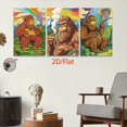 thumbnail image 4 of 2D Flat, [JIT]3pcs/set, 2D Flat canvas paintings- frameless, Bigfoot Smoking Art Print - Colorful and Quirky Wall Decor for Home Posters and prints, Halloween gifts, Christmas gifts, home decor, hol, 4 of 4