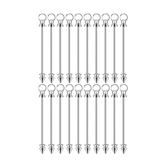 S SERENABLE 20 Pieces Beadable Keychain Bar ,Metal Blank Keychains Jewelry Making DIY Projects Keychain Making Supplies for Adults Women